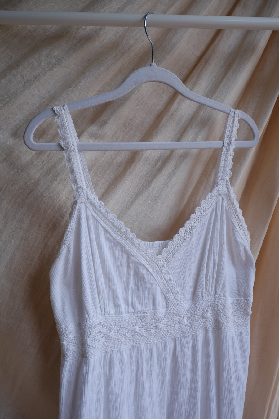 White Cotton Maxi Dress - UK 8-12