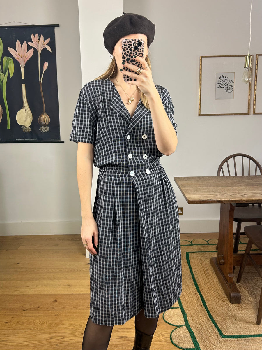 Black Check Dress - UK 10/12