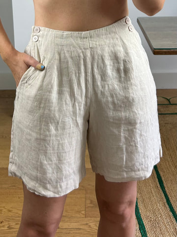 Cream Linen Shorts - UK 8