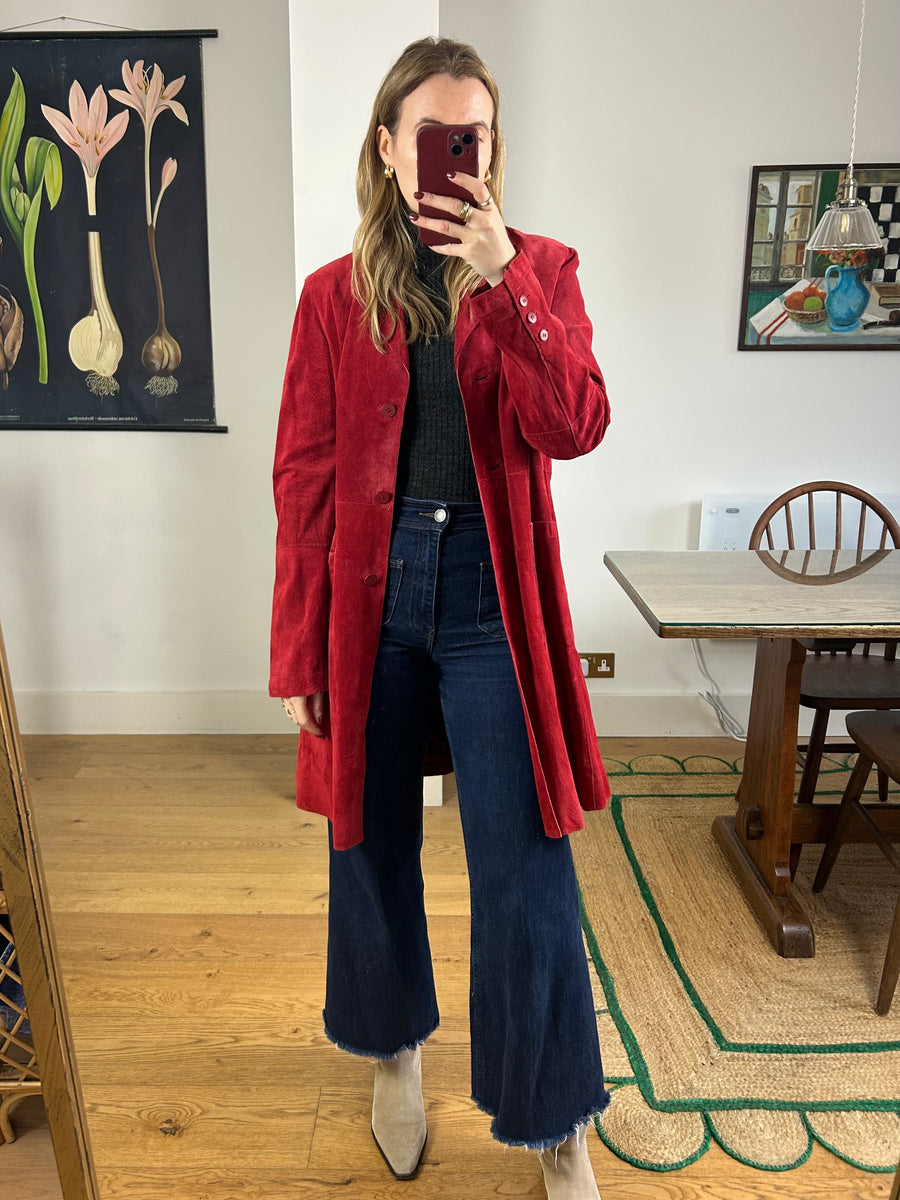 Red Suede Jacket - S/M