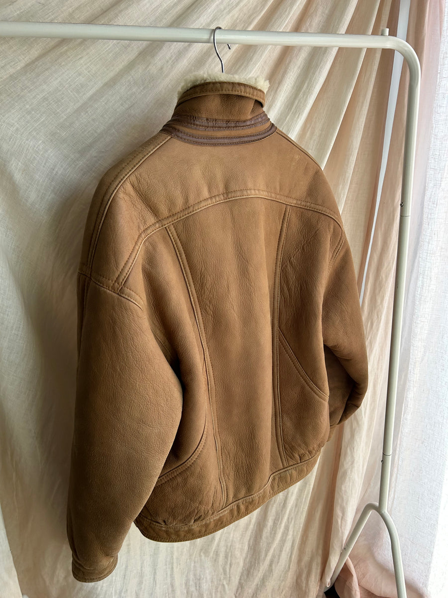 Brown sheepskin coat - S/M
