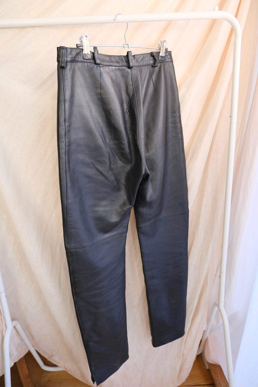 High Waisted Leather Trousers - UK 12