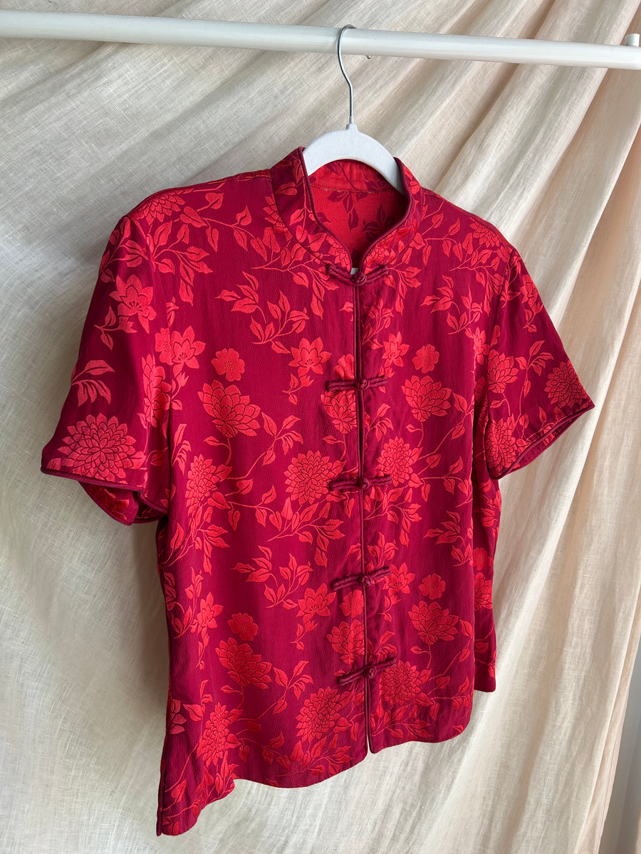 Silk Floral Blouse - S