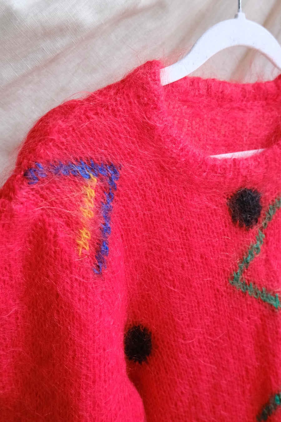 Red Mohair Jumper - S