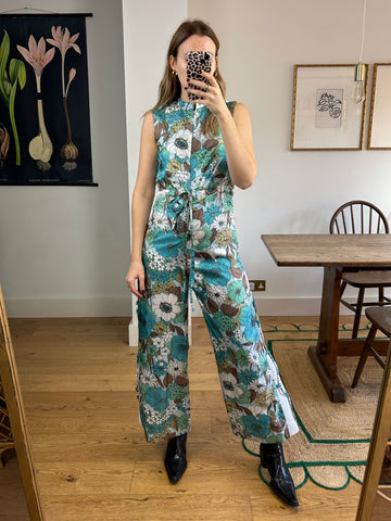 Vintage Floral Jumpsuit - UK 10