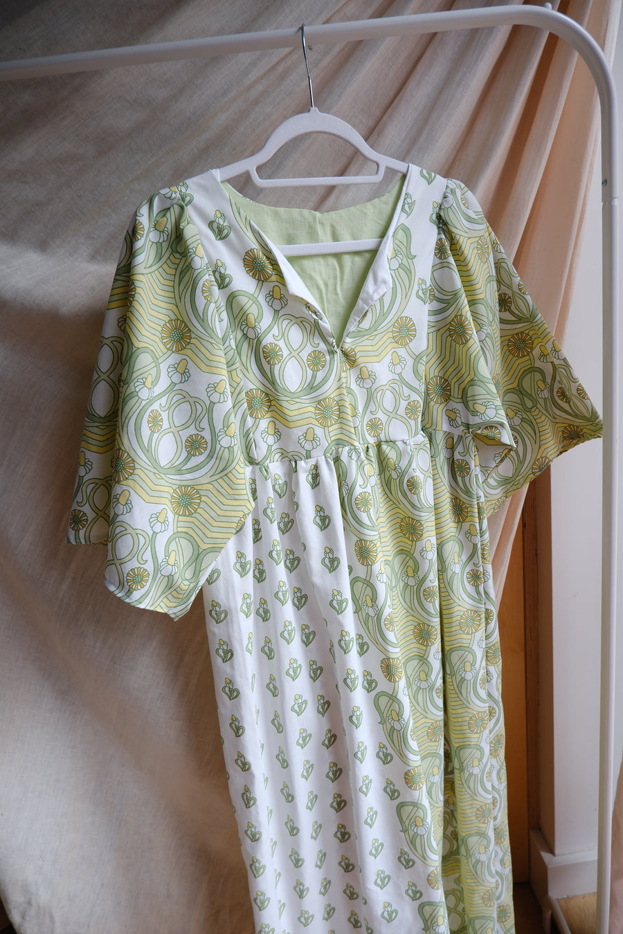 Green Pattern Kaftan Dress - UK 8/10