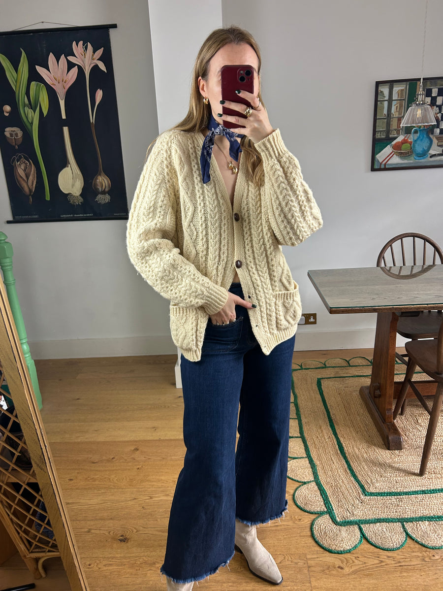 Cable Knit Cardigan - M