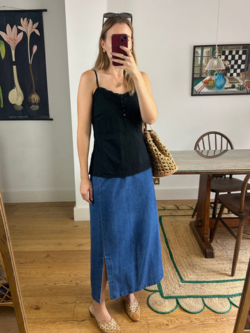 Black Cotton Cami - M