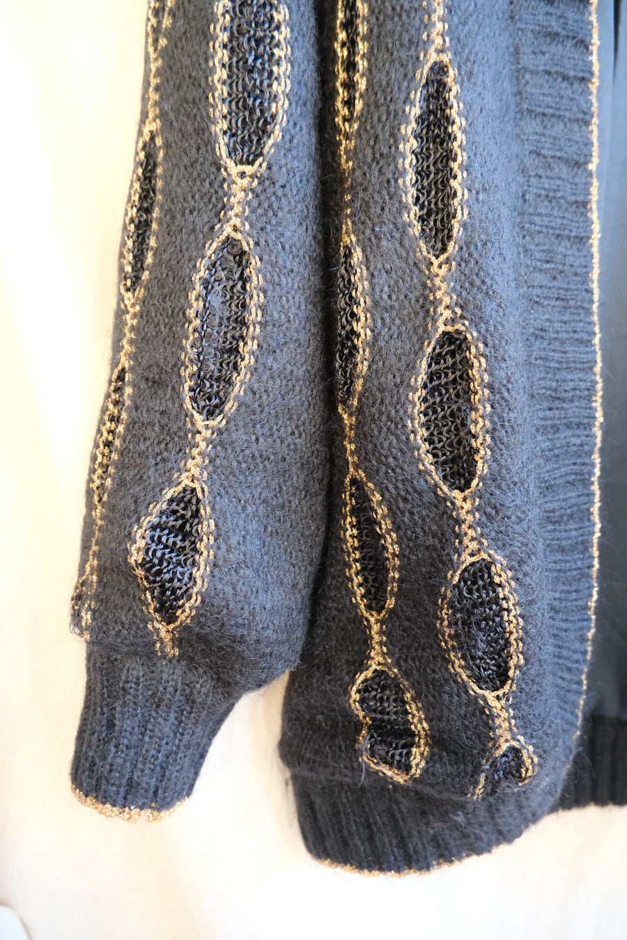Black & Gold Mohair Cardigan - S/M