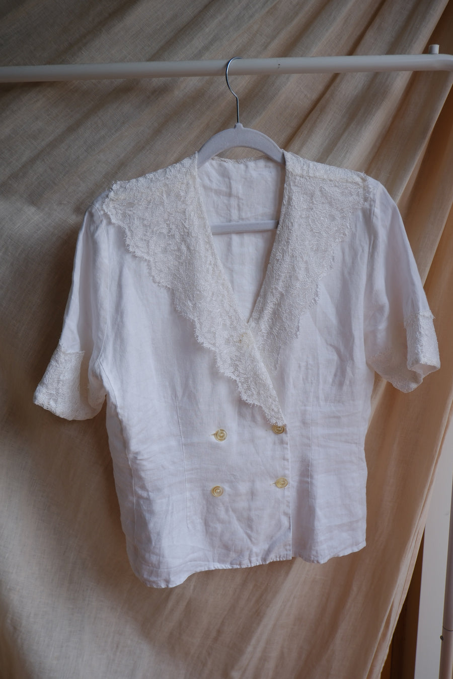 Linen & Lace Blouse - M