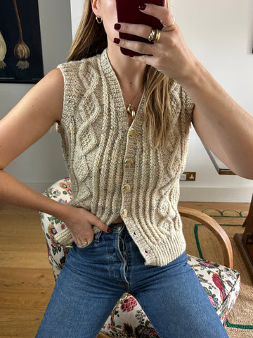 Cable Knit Waistcoat - S