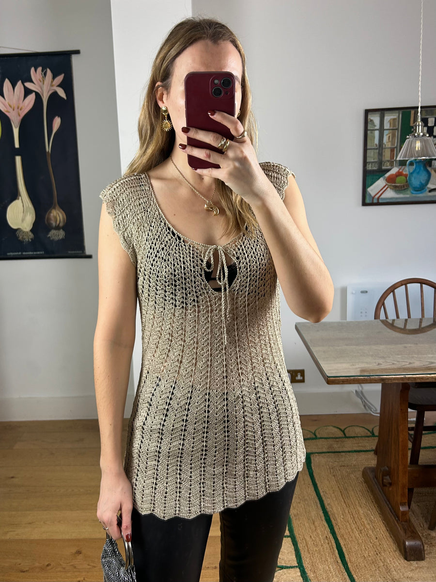 Gold Knit Top - S