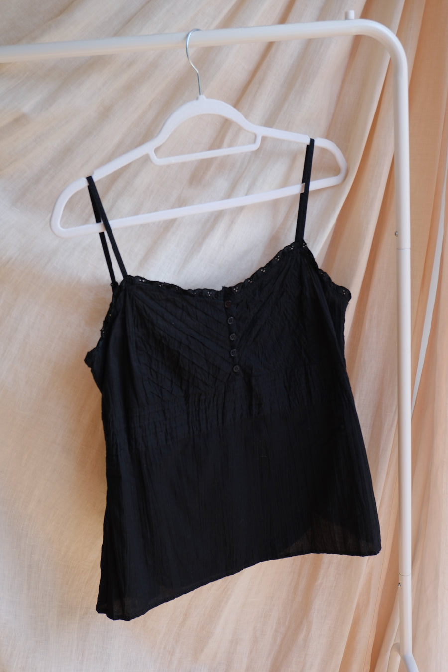 Black Cotton Cami - M
