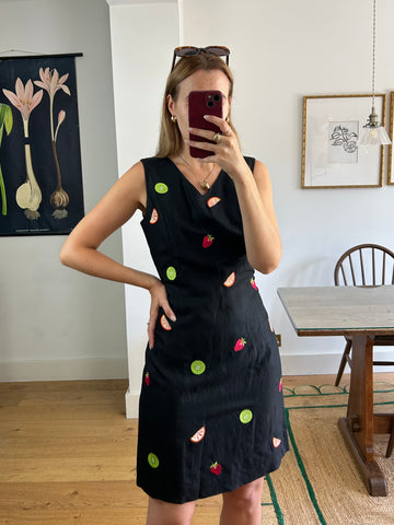 Embroidered Fruit Dress - UK 12