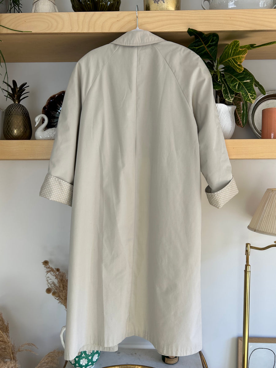 Polkadot Lined Trench Coat - M