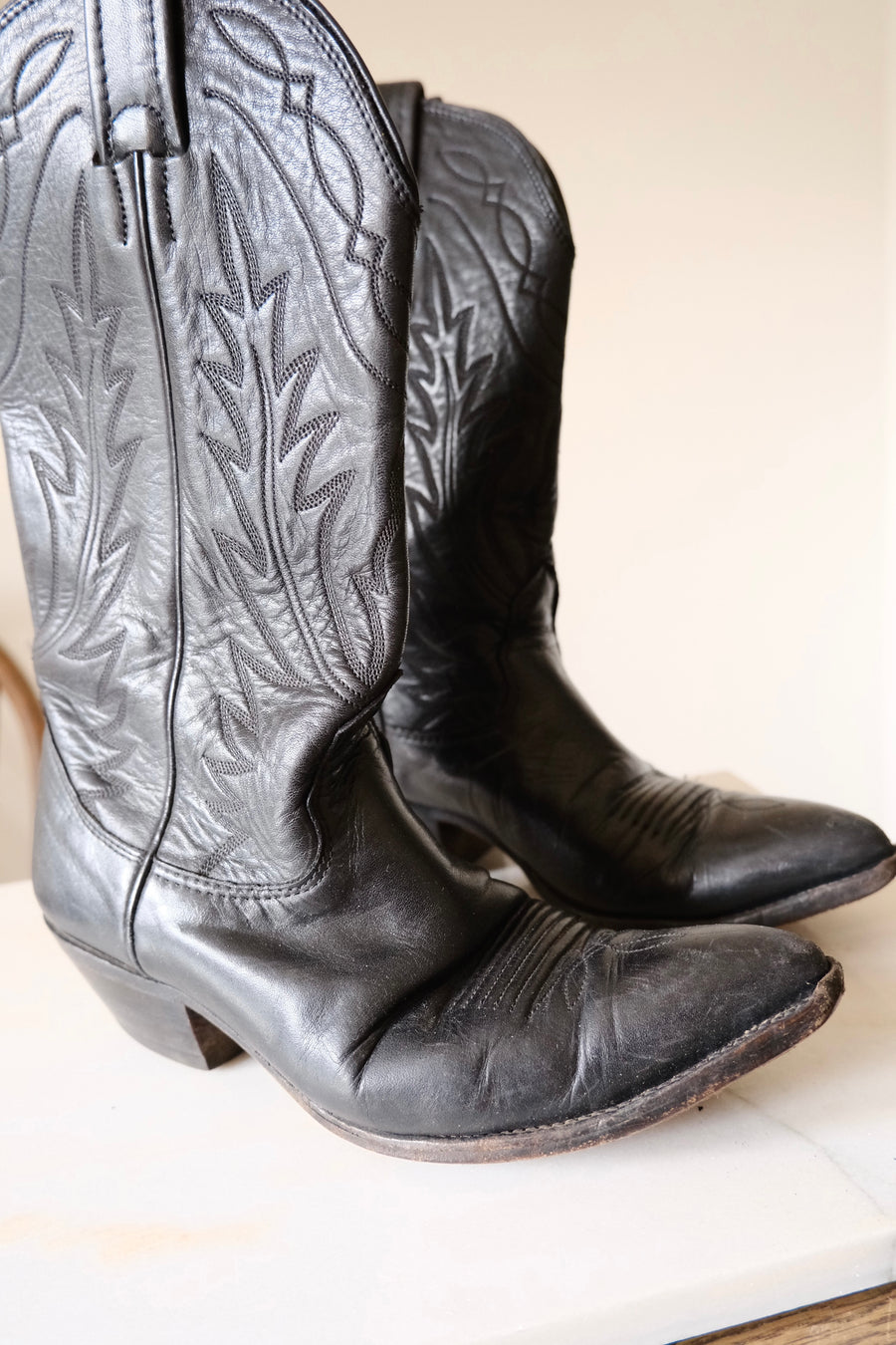 Black Cowboy Boots - UK 4