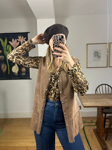 Brown Suede Waistcoat - S