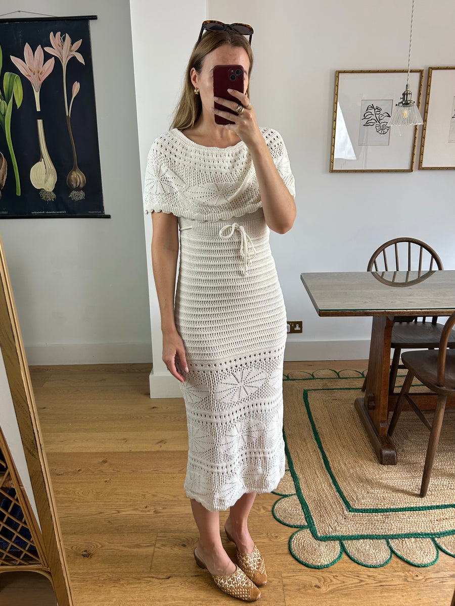 Cream Crochet Dress - UK 8