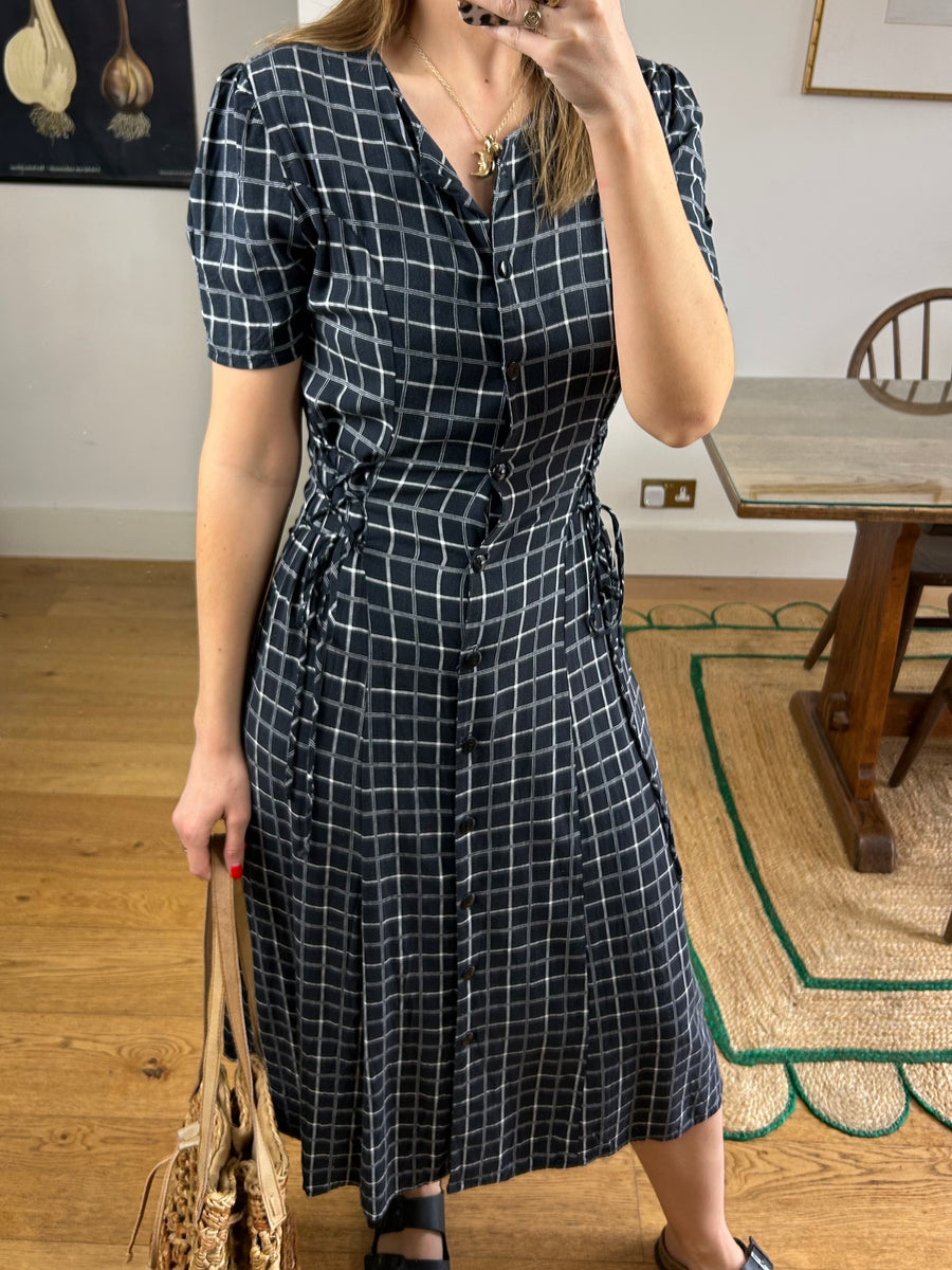 Navy Check Dress - UK 8-10
