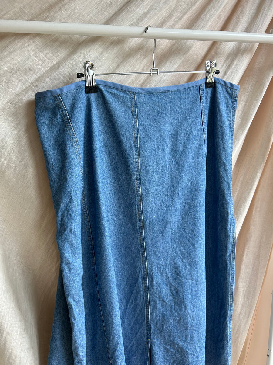Denim Button-Down Skirt - UK 16