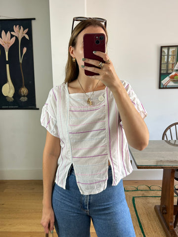 Striped Cotton Top - M