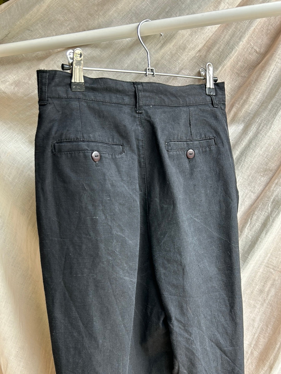 Black Cotton Trousers - UK 8