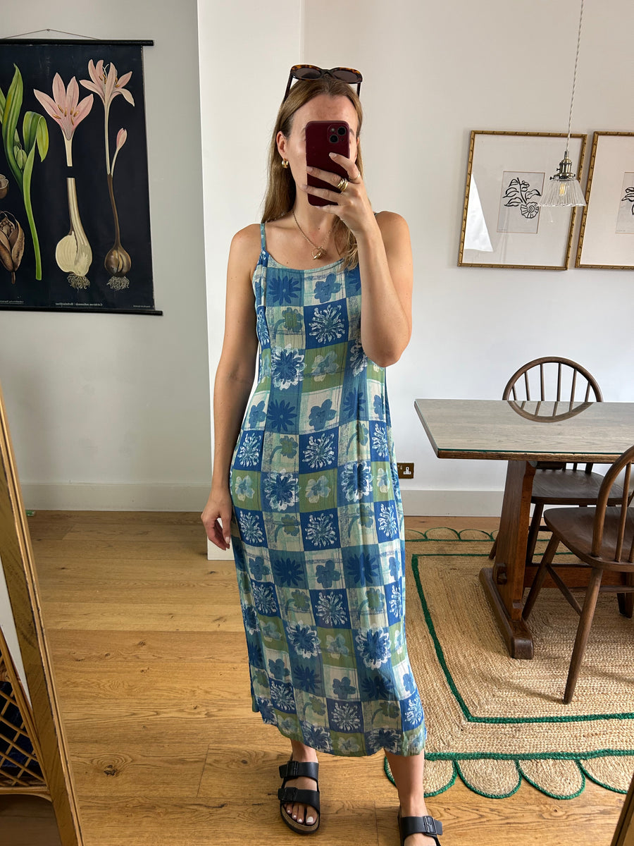 Floral Check Dress - UK 10/12