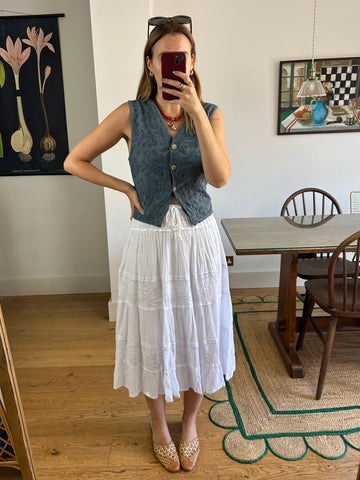 White Tiered Skirt - UK 8-12