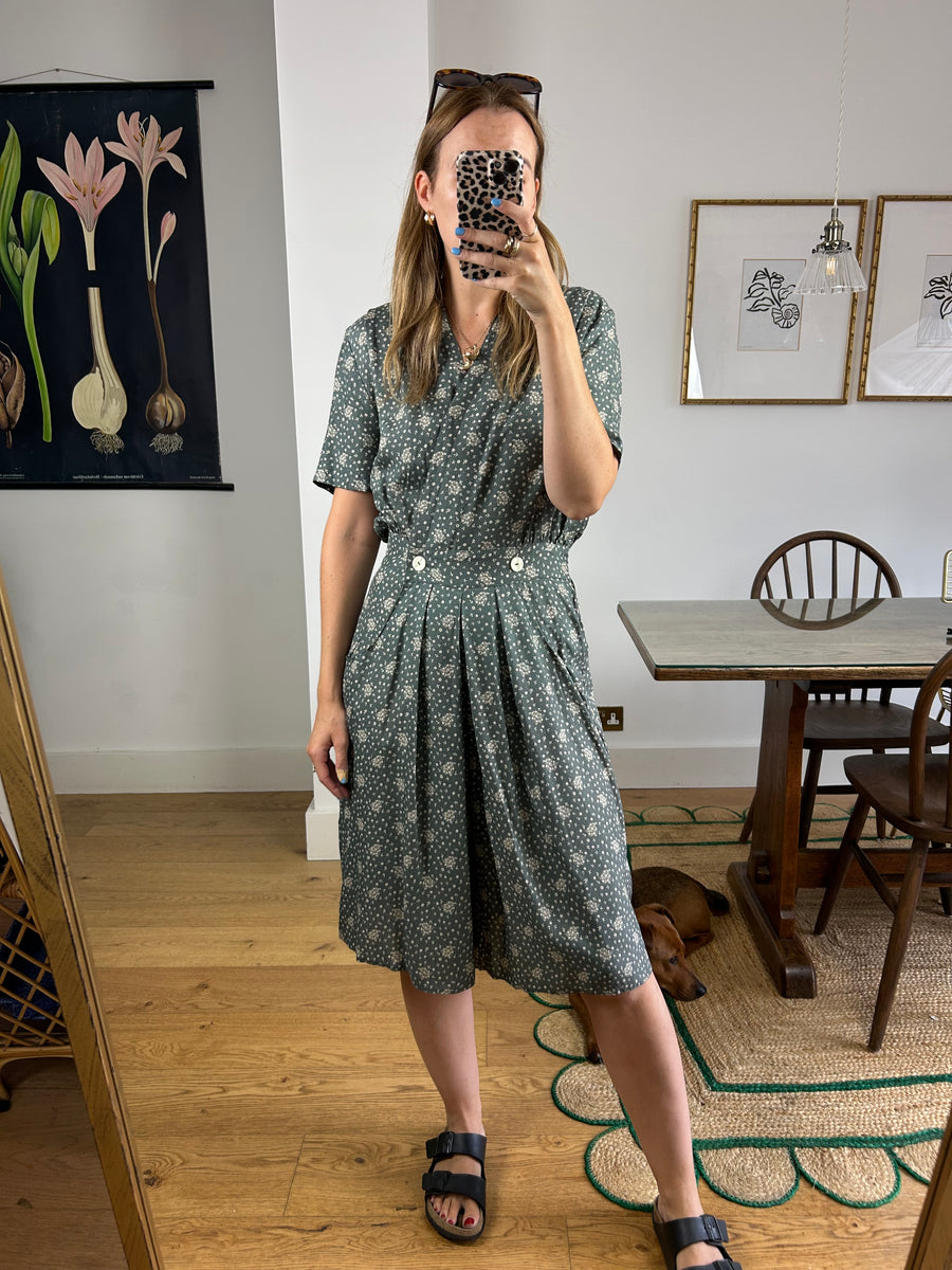 Green Floral Playsuit - UK 10-12