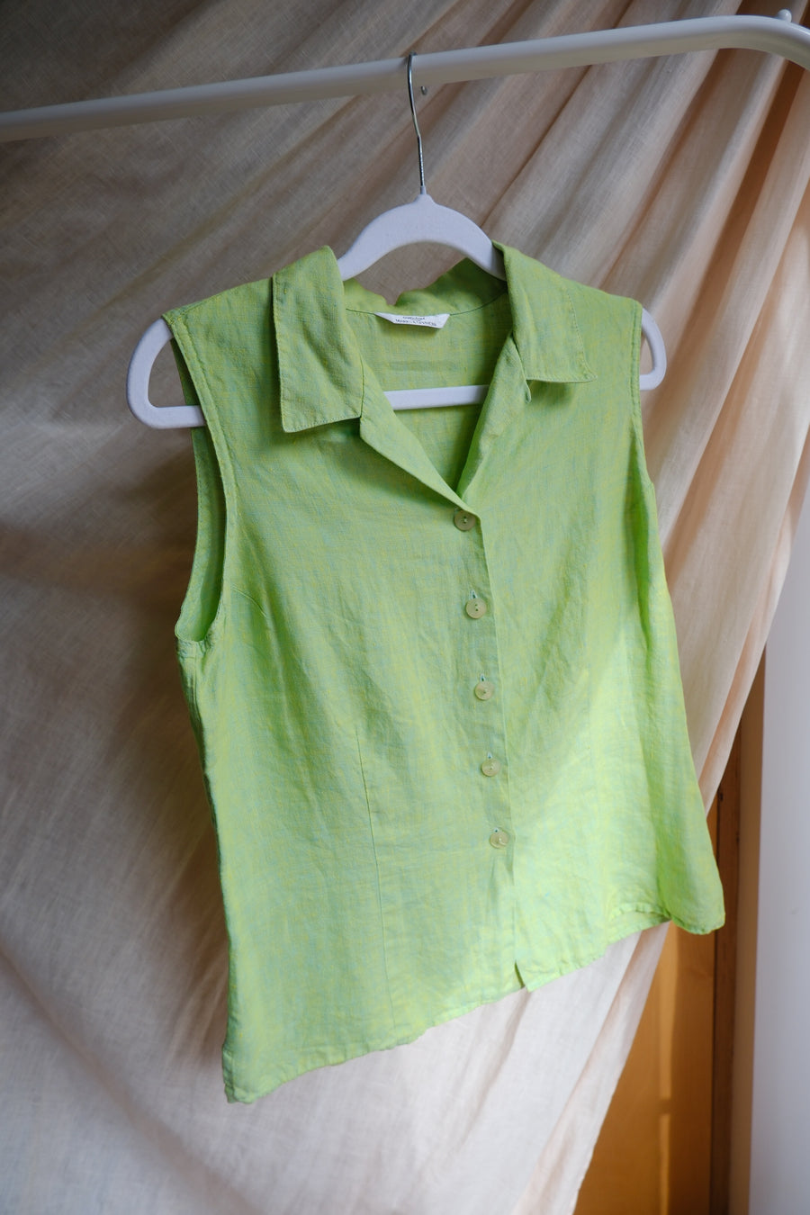 Green Linen Shirt - S/M