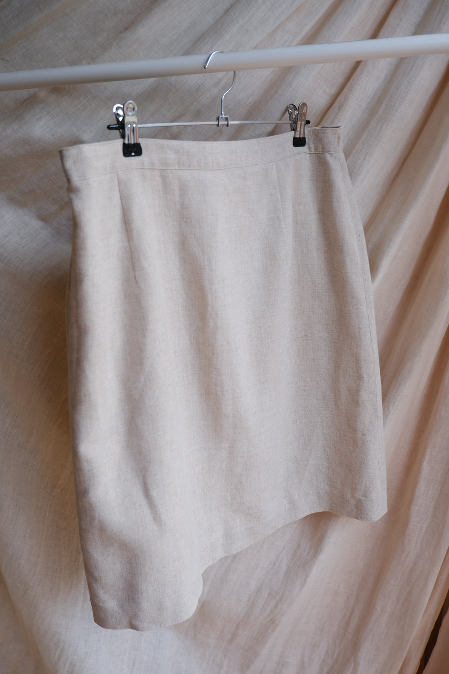 Beige Wrap Mini Skirt - UK 12