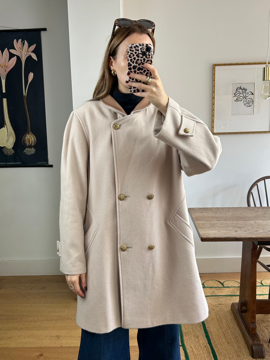 Beige Wool Coat - M