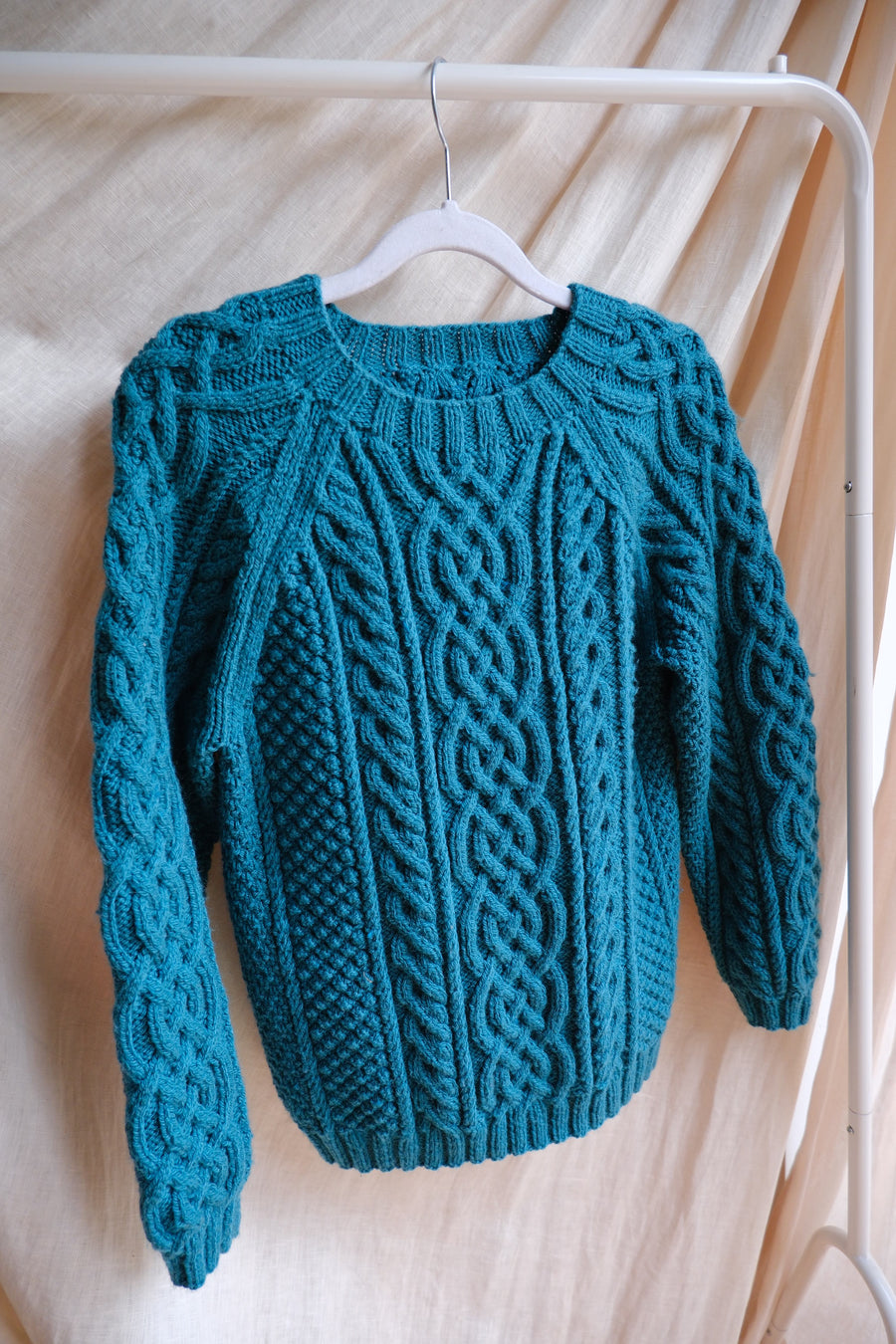 Green Cable Knit Jumper - S