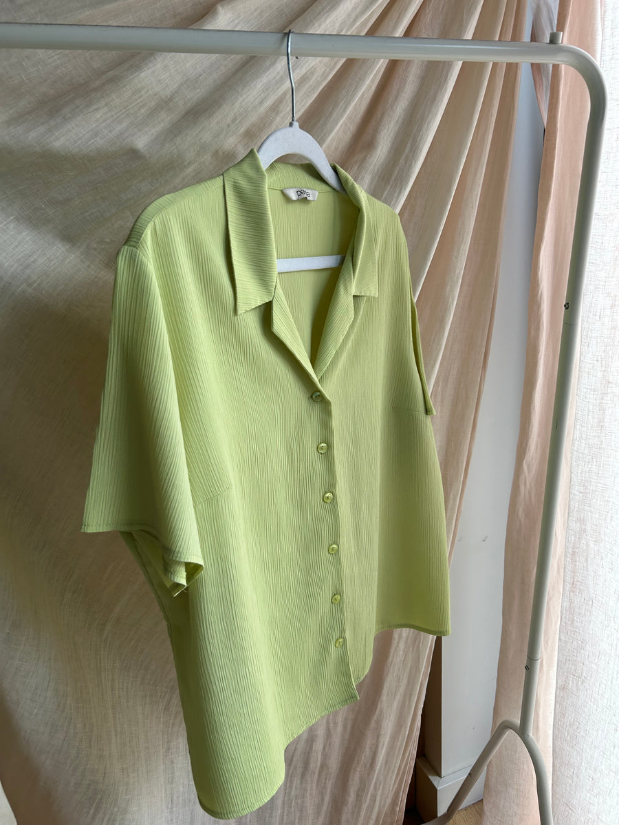 Lime Ribbed Shirt - M
