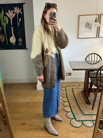Floral Mohair Cardigan - L