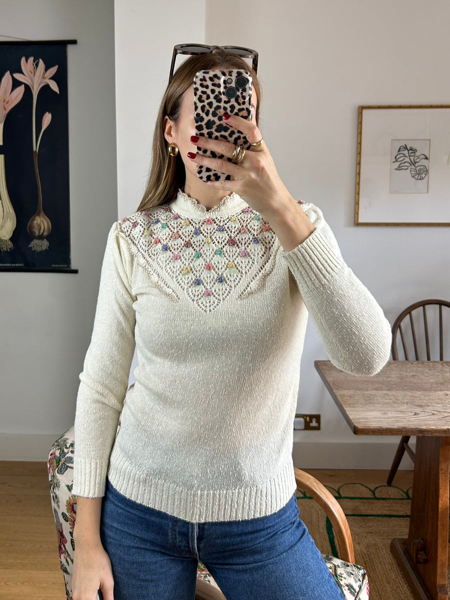 Floral Embroidered Jumper - XS/S