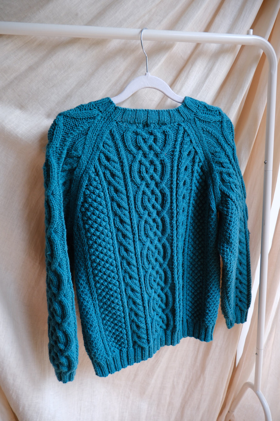 Green Cable Knit Jumper - S