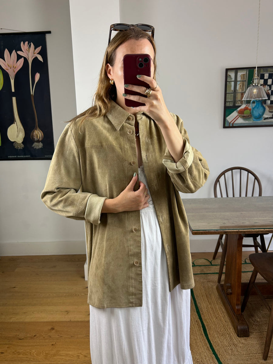 Brown Suede Shacket - M