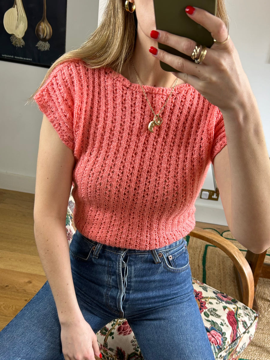Coral Knit T-Shirt - S