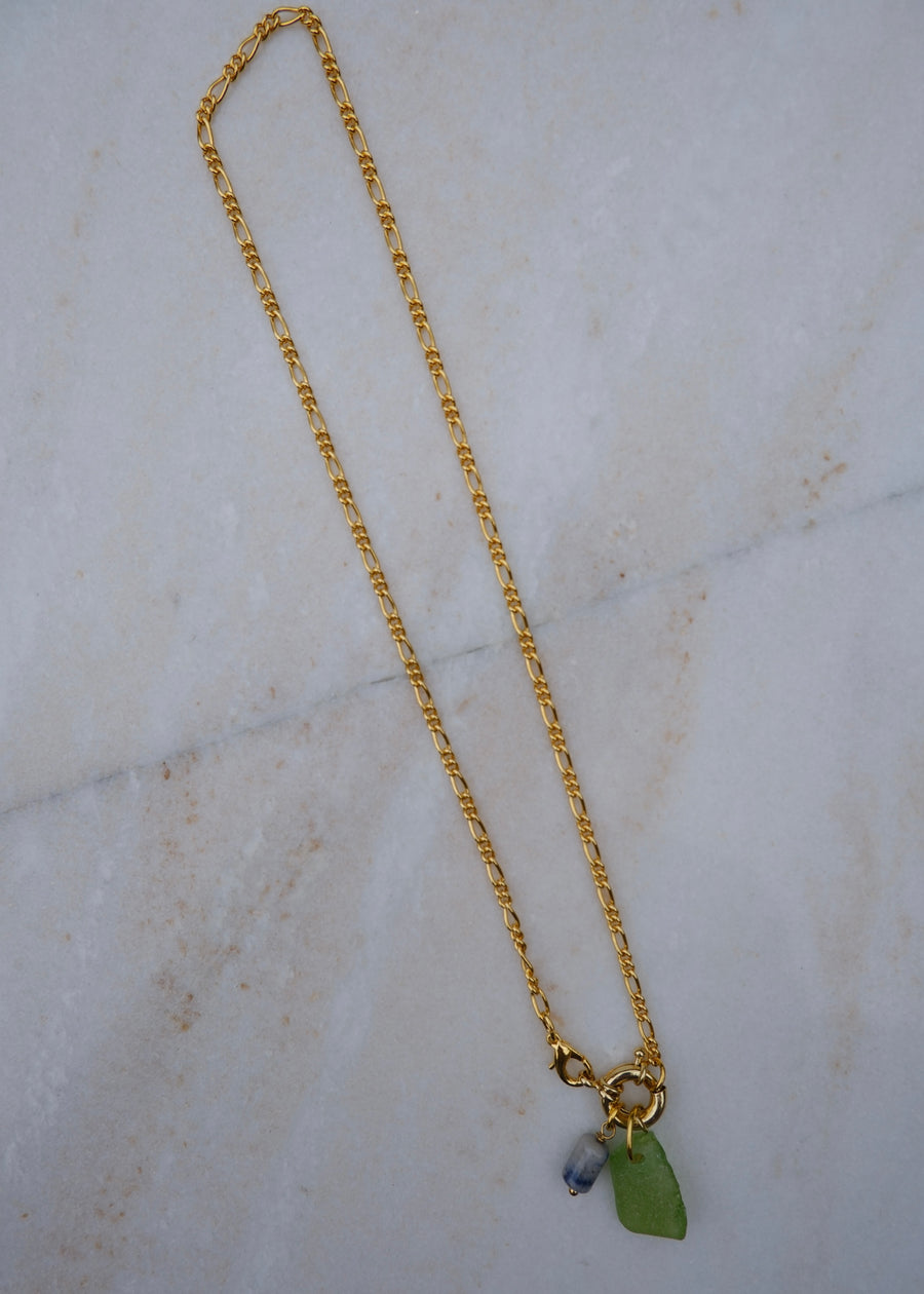 Sea Glass Charm Clasp Necklace