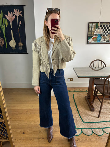 Cropped Suede Tassel Jacket - S-M