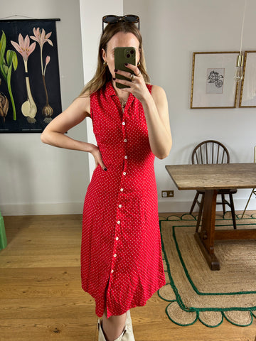 Red Polkadot Dress - UK 12