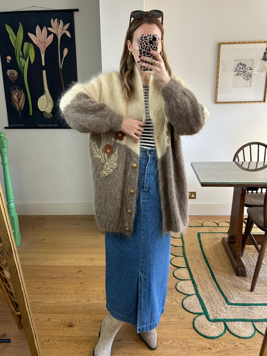 Floral Mohair Cardigan - L