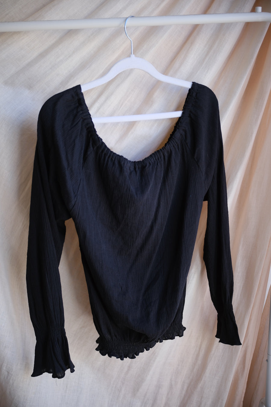 Black Embroidered Top - S/M