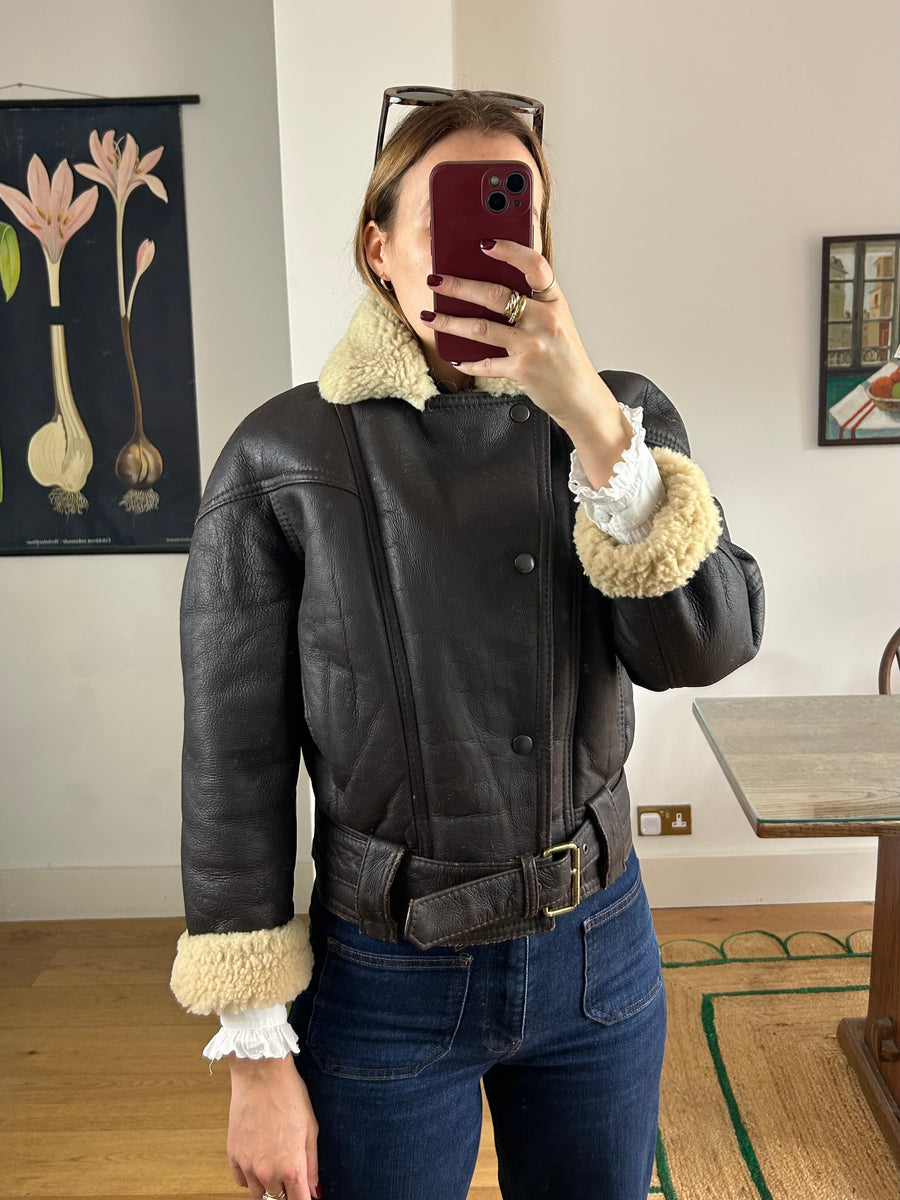Sheepskin Leather Aviator - S