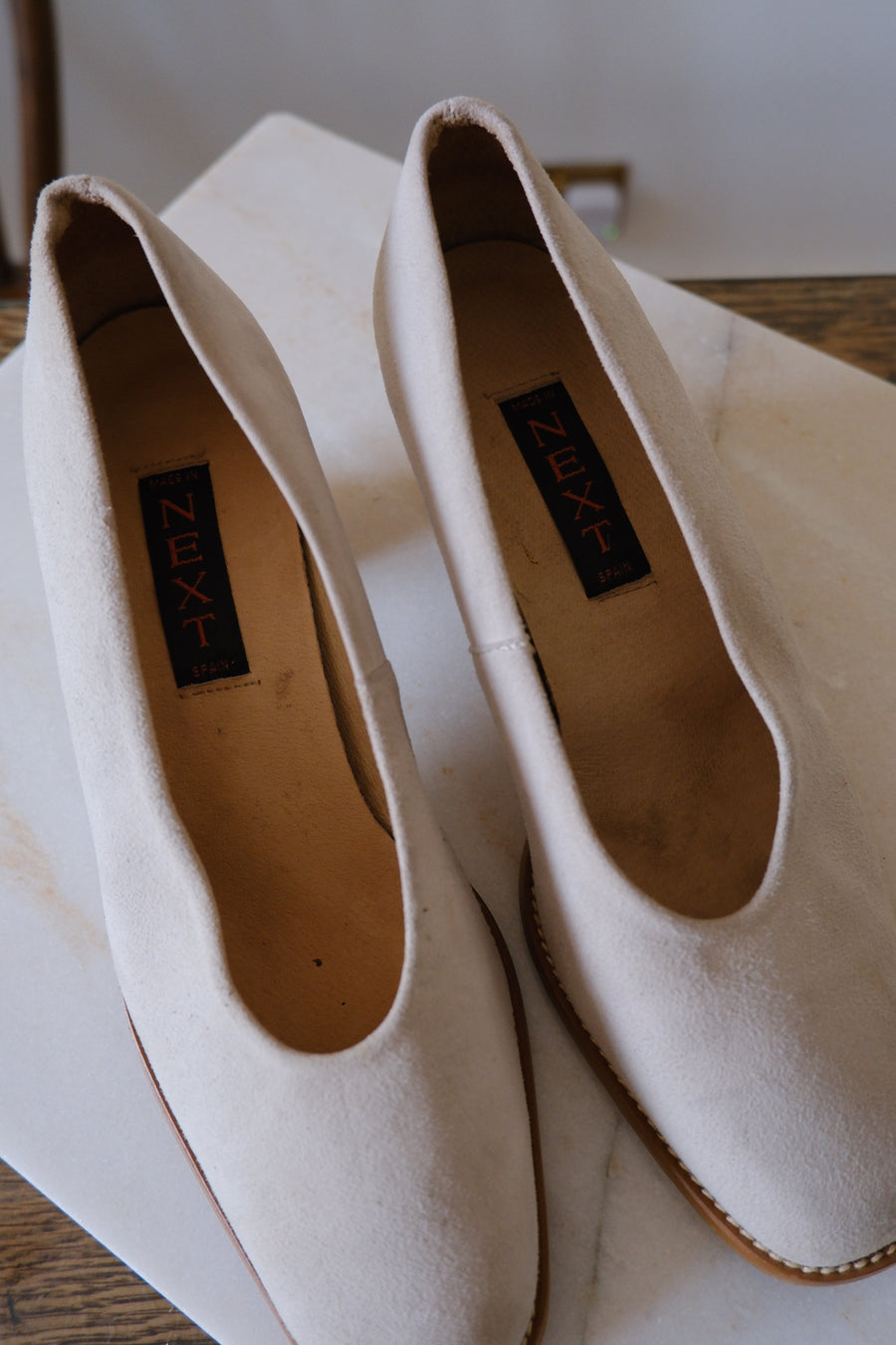 Cream Suede Heels - UK 4