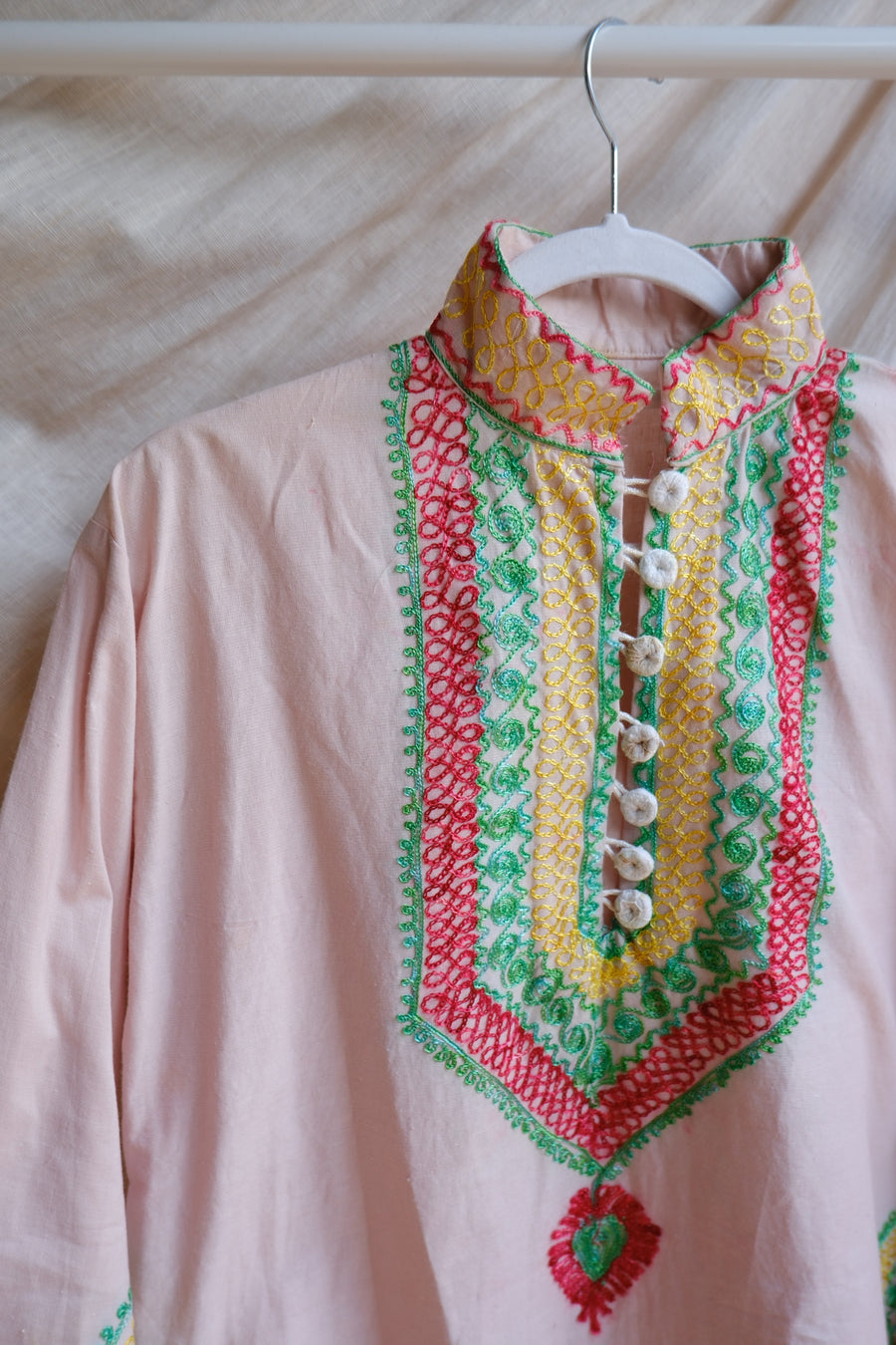 Pink Embroidered Tunic - M