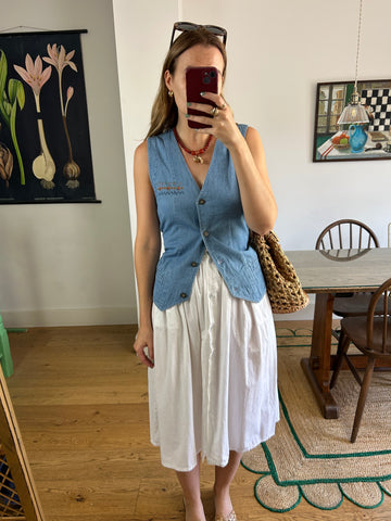 White Cotton Skirt - UK 8