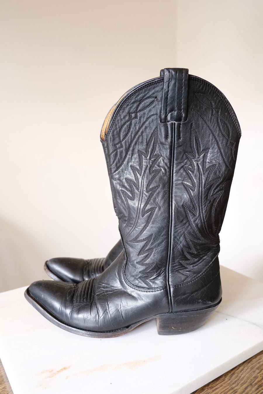 Black Cowboy Boots - UK 4
