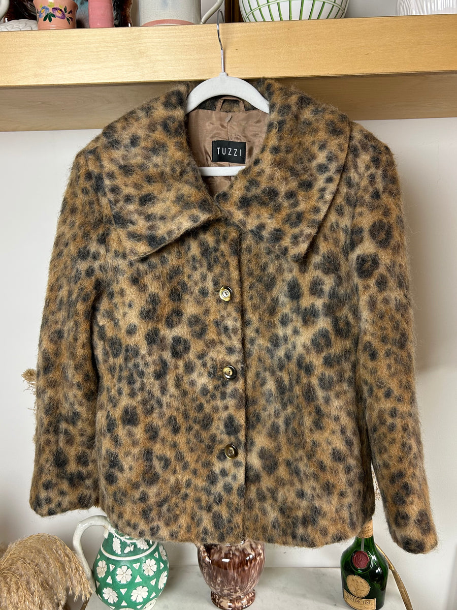 Leopard Print Mohair Jacket - M
